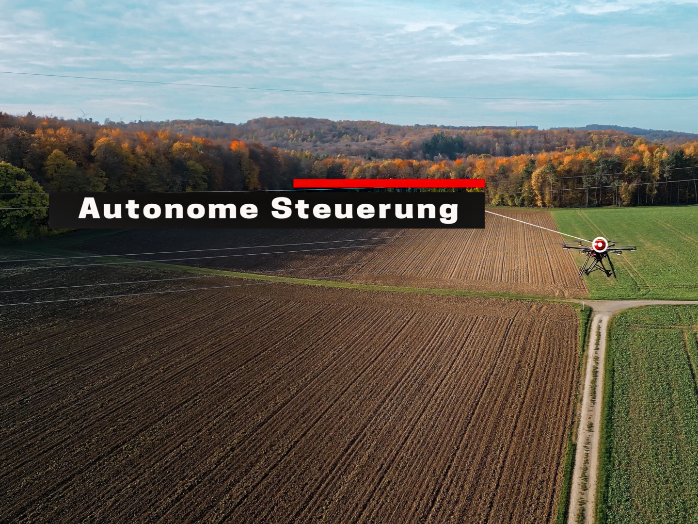 The drone flies autonomously to the specified target